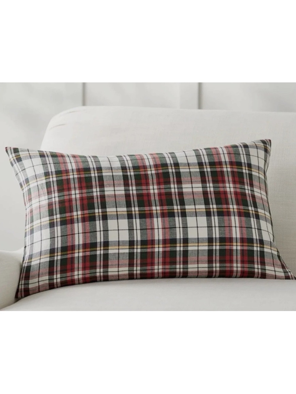 NEW Pottery Barn Denver Plaid LUMBAR Pillow Cover 16x26 Holiday Christmas Linen